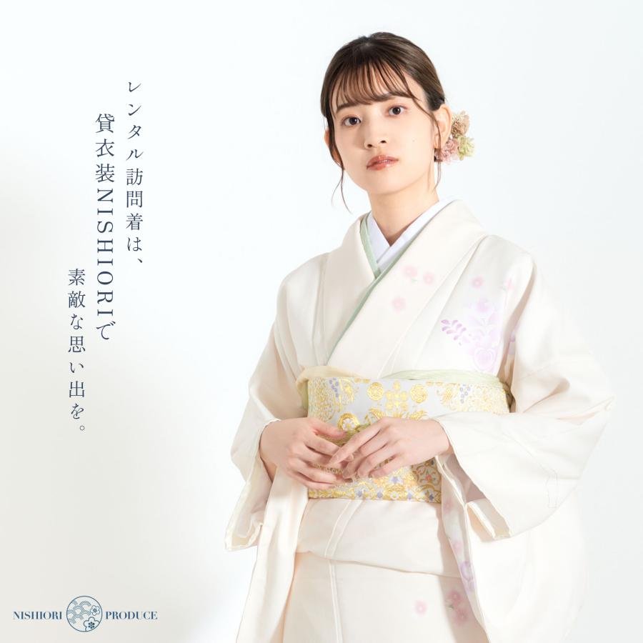 訪問着フルセット　着物　正絹　未使用　ベージュ　可愛い　七五三　お宮参り　m4 単衣 訪問着 レンタル 正絹 モダン 夏用 お宮参り 着物 レンタル