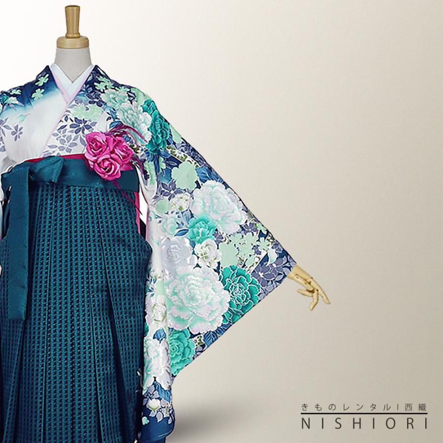 NISHIORI 二尺袖着物 袴 レンタル商品 送料無料 貸衣装 PattiPatti 緑