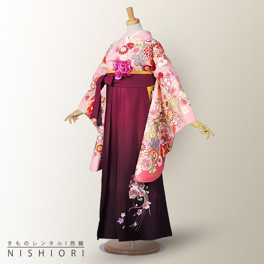 二尺袖 着物 袴 レンタル From KYOTO 貸衣装 Sサイズ Mサイズ Lサイズ 小学生 対応可 橙 オレンジ 紫 ブーツ選択可 NISHIORI 二尺袖 着物 袴 レンタル商品 貸衣装 貸衣装 From Kyoto