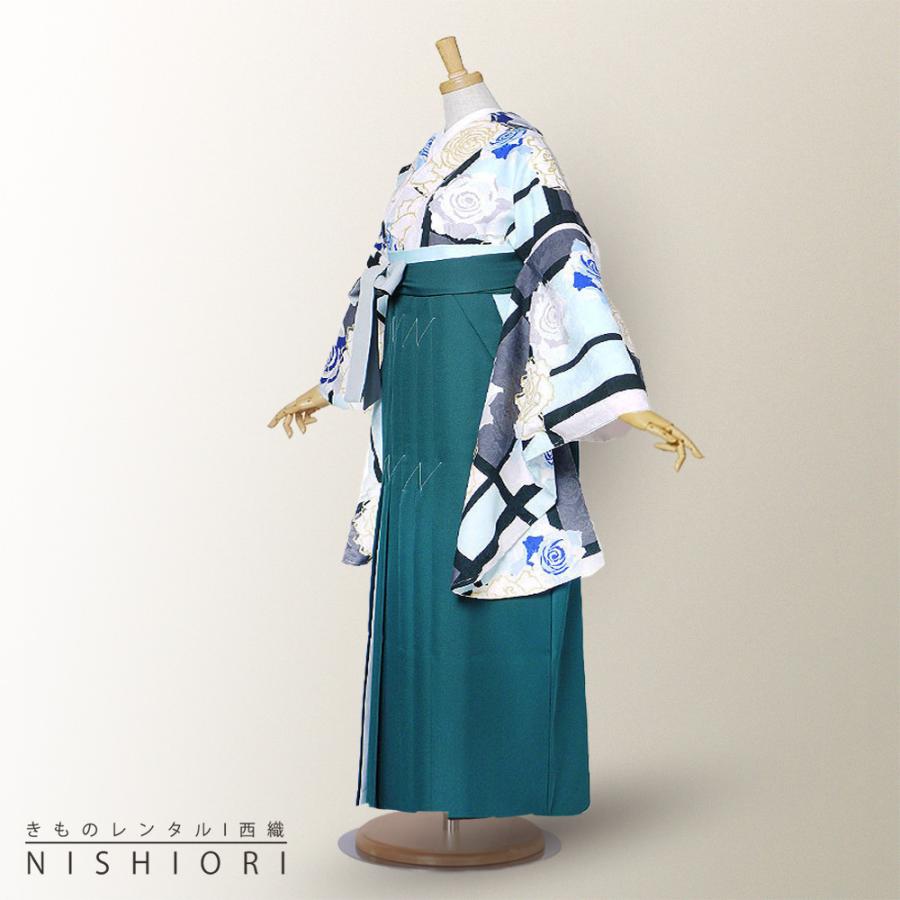 二尺袖 着物 袴 レンタル 貸衣装 modern antenna 青 白 紺 ワイン ストライプ 刺繍 袴 M サイズ 小学生 対応 ブーツ選択可 NISHIORI 二尺袖 着物 袴 レンタル商品 貸衣装 貸衣装 modern antenna