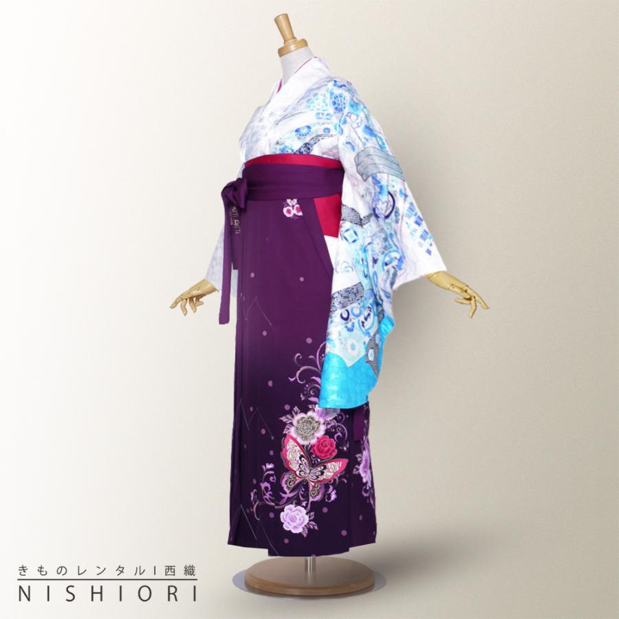 ブランド 二尺袖 着物 袴 レンタル anan 貸衣装 Sサイズ 小学生 対応可 白 青 ワイン 刺繍 ブーツ選択可 NISHIORI ブランド 二尺袖 着物 袴 レンタル商品 anan 送料無料 貸衣装