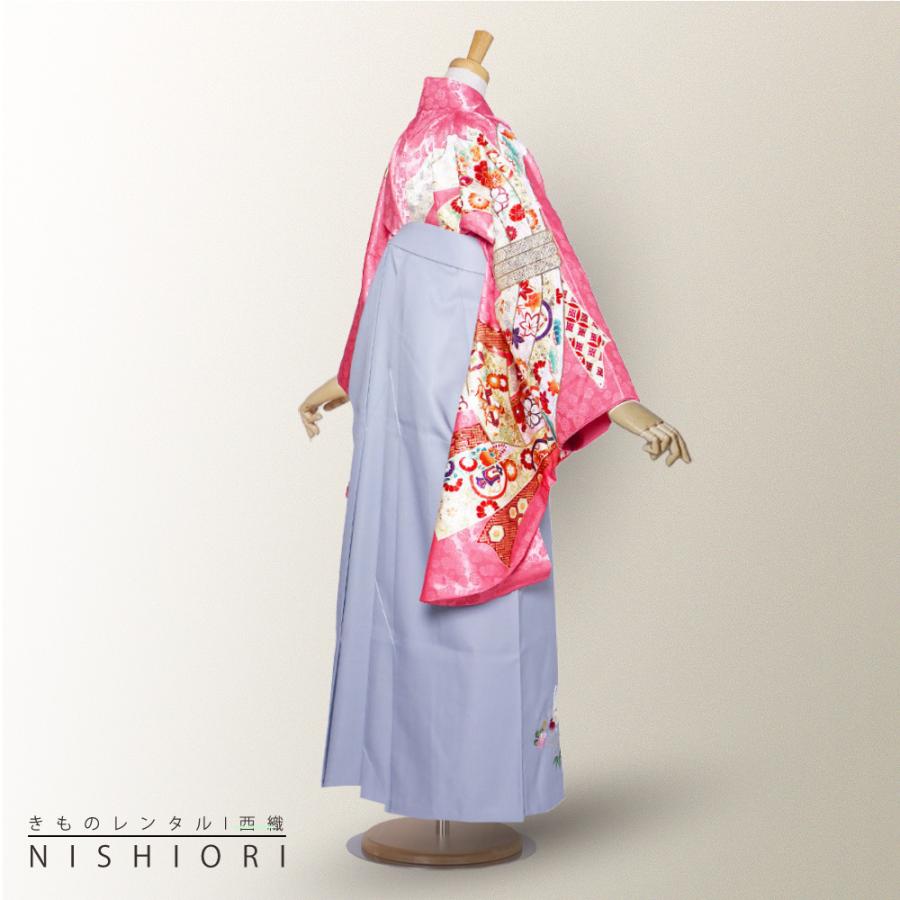 ブランド 二尺袖 着物 袴 レンタル anan 貸衣装 Mサイズ 小学生 対応可 ピンク グレー 刺繍 ブーツ選択可 NISHIORI ブランド 二尺袖 着物 袴 レンタル商品 anan 送料無料 貸衣装
