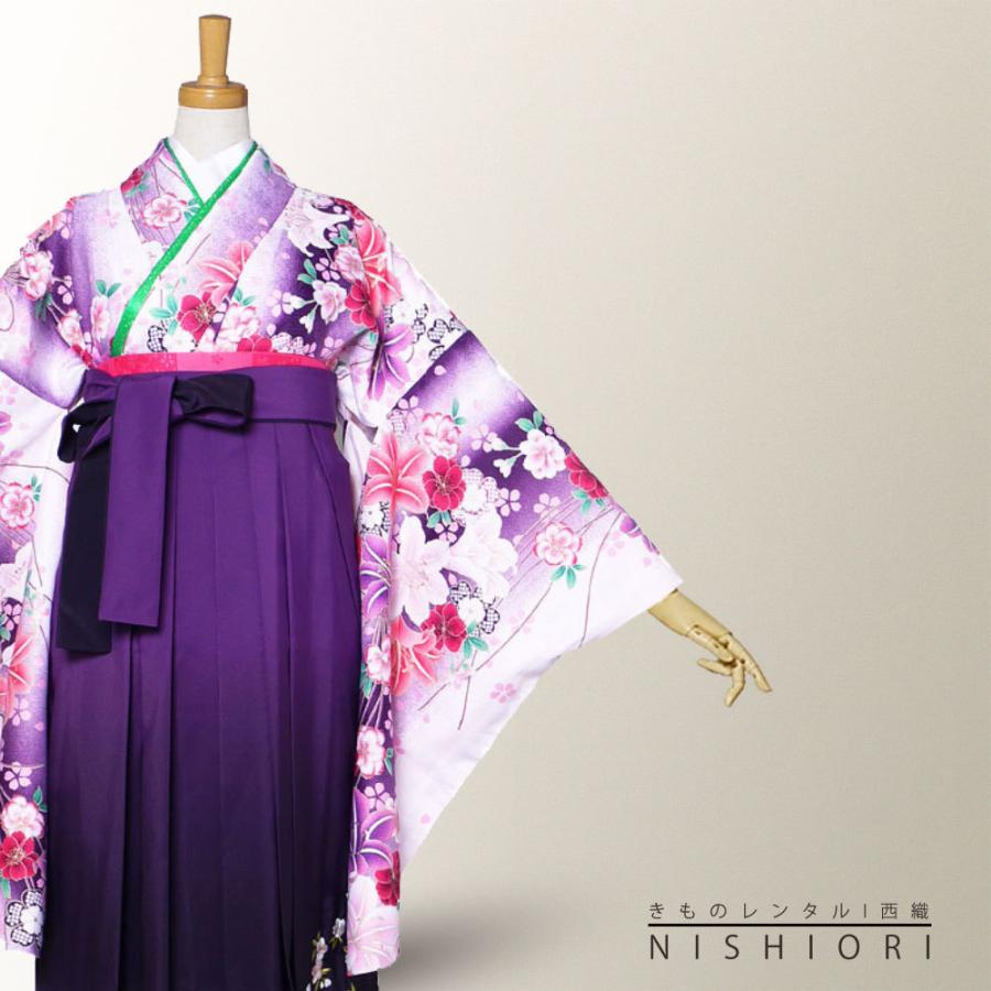 二尺袖 着物 袴 レンタル 貸衣装 Sサイズ Mサイズ Lサイズ 小学生 対応可 紫 ピンク 鶴 ブーツ選択可 NISHIORI 二尺袖 着物 袴 レンタル商品 貸衣装 貸衣装 Sサイズ Mサイズ