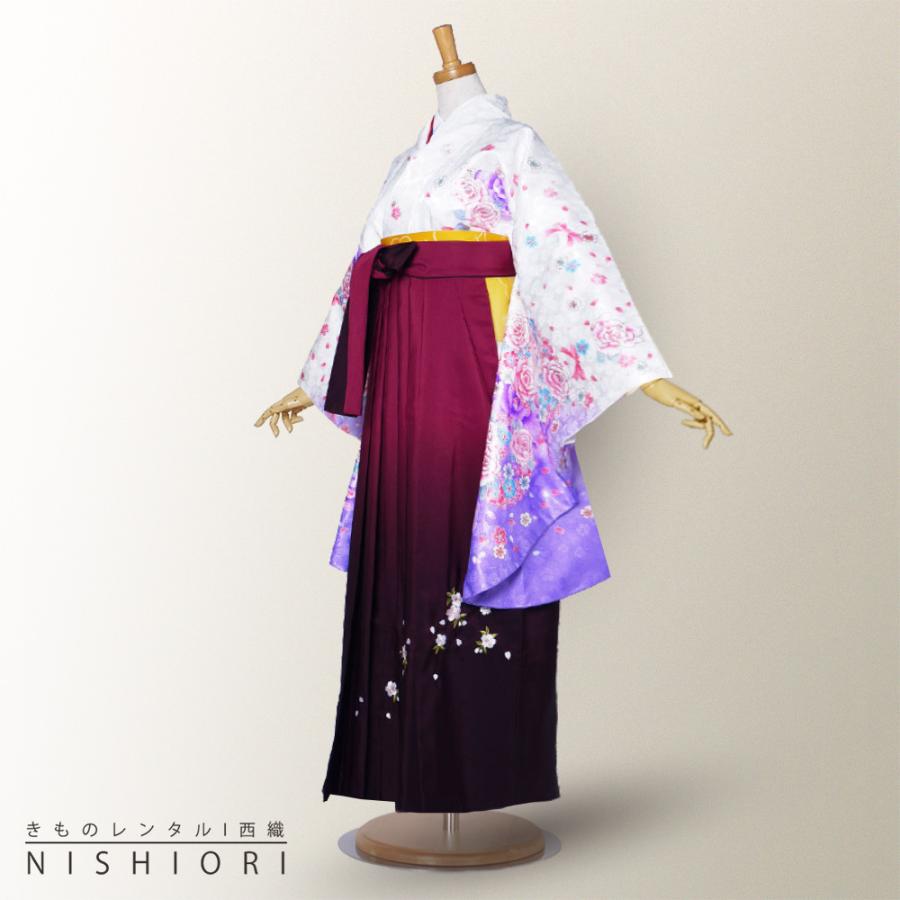 二尺袖 ブランド着物 袴 レンタル anan 貸衣装 Sサイズ Mサイズ Lサイズ 小学生 対応可 白 紫 ワイン ブーツ選択可 NISHIORI 二尺袖 ブランド着物 袴 レンタル商品 anan 送料無料 貸衣装