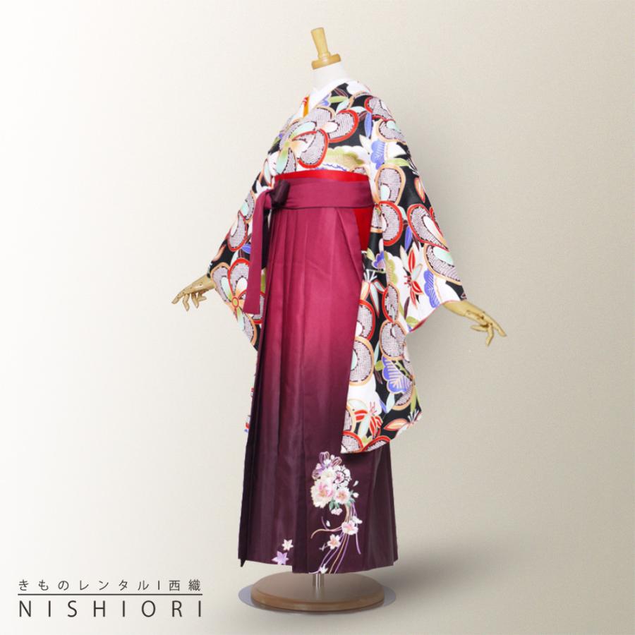 二尺袖 着物 袴 レンタル 貸衣装 Sサイズ Mサイズ Lサイズ 小学生 対応可 白 黒 ねじり梅 ワイン ブーツ選択可 NISHIORI 二尺袖 着物 袴 レンタル商品 貸衣装 貸衣装 Sサイズ Mサイズ
