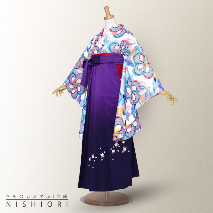 二尺袖 着物 袴 レンタル 貸衣装 Sサイズ Mサイズ Lサイズ 小学生 対応可 白 青 ねじり梅 紫 ブーツ選択可 NISHIORI 二尺袖 着物 袴 レンタル商品 貸衣装 貸衣装 Sサイズ Mサイズ