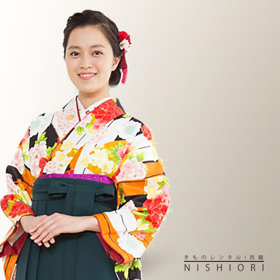 夢千代 二尺袖 着物 袴 レンタル 貸衣装 Mサイズ 小学生 対応可 緑 オレンジ 矢羽 刺繍 ブーツ選択可 NISHIORI 夢千代 二尺袖 着物 袴 レンタル商品 貸衣装 貸衣装 Mサイズ