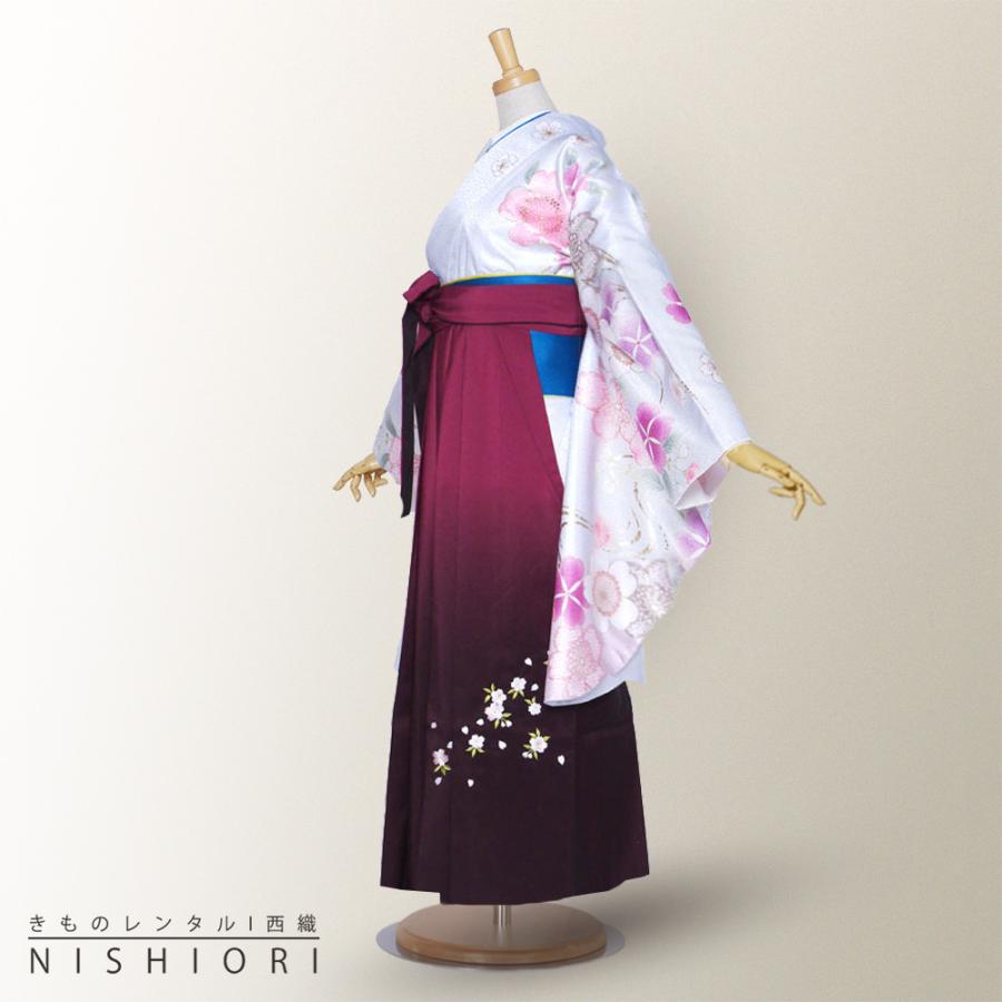 絵羽柄 二尺袖 ブランド 着物 袴 レンタル From KYOTO 貸衣装 Sサイズ Mサイズ Lサイズ 小学生 対応可 白 淡色 桜 ワイン ブーツ選択可 NISHIORI 絵羽柄 二尺袖 ブランド 着物 袴 レンタル商品 From KYOTO