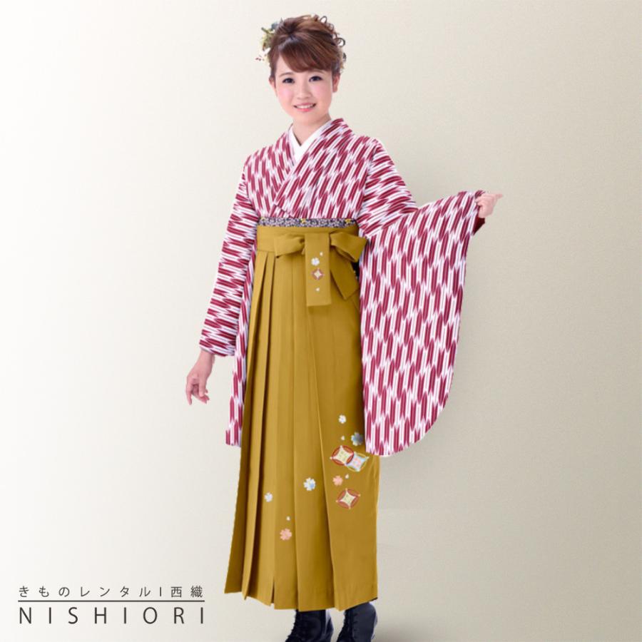 二尺袖着物 刺繍袴 レンタル 貸衣装 Mサイズ 小学生 対応可 赤 矢絣 黄色 ブーツ選択可 NISHIORI 二尺袖着物 刺繍袴 レンタル商品 送料無料 貸衣装 Mサイズ