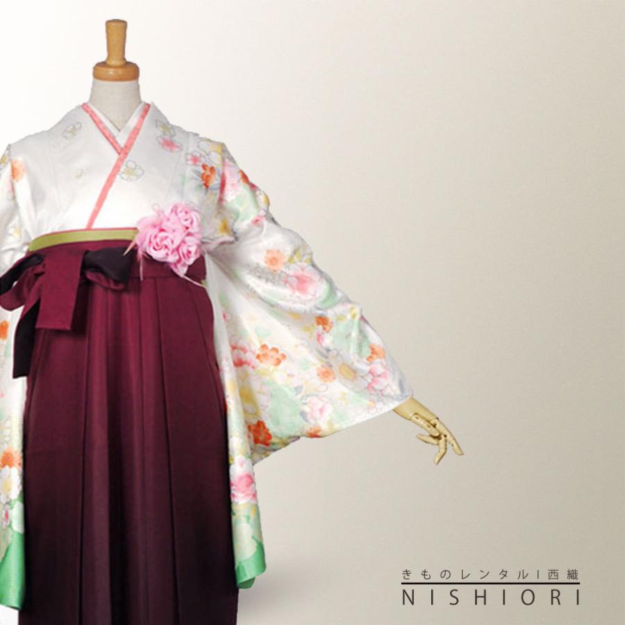 NISHIORI 二尺袖 着物 袴 レンタル商品 貸衣装 Lサイズ 袴 LLサイズ 白