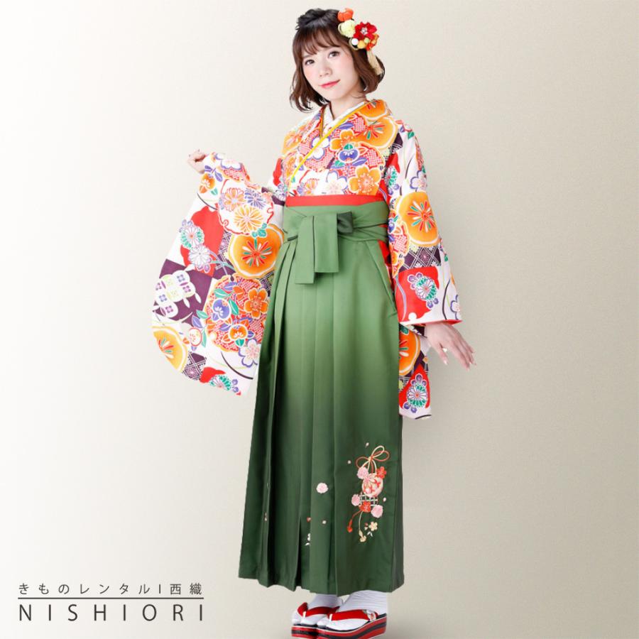 和遊日 二尺袖 着物 袴 レンタル 貸衣装 Sサイズ 小学生 対応可 緑 赤 白 ブーツ選択可 NISHIORI 和遊日 二尺袖 着物 袴 レンタル商品 貸衣装 Sサイズ