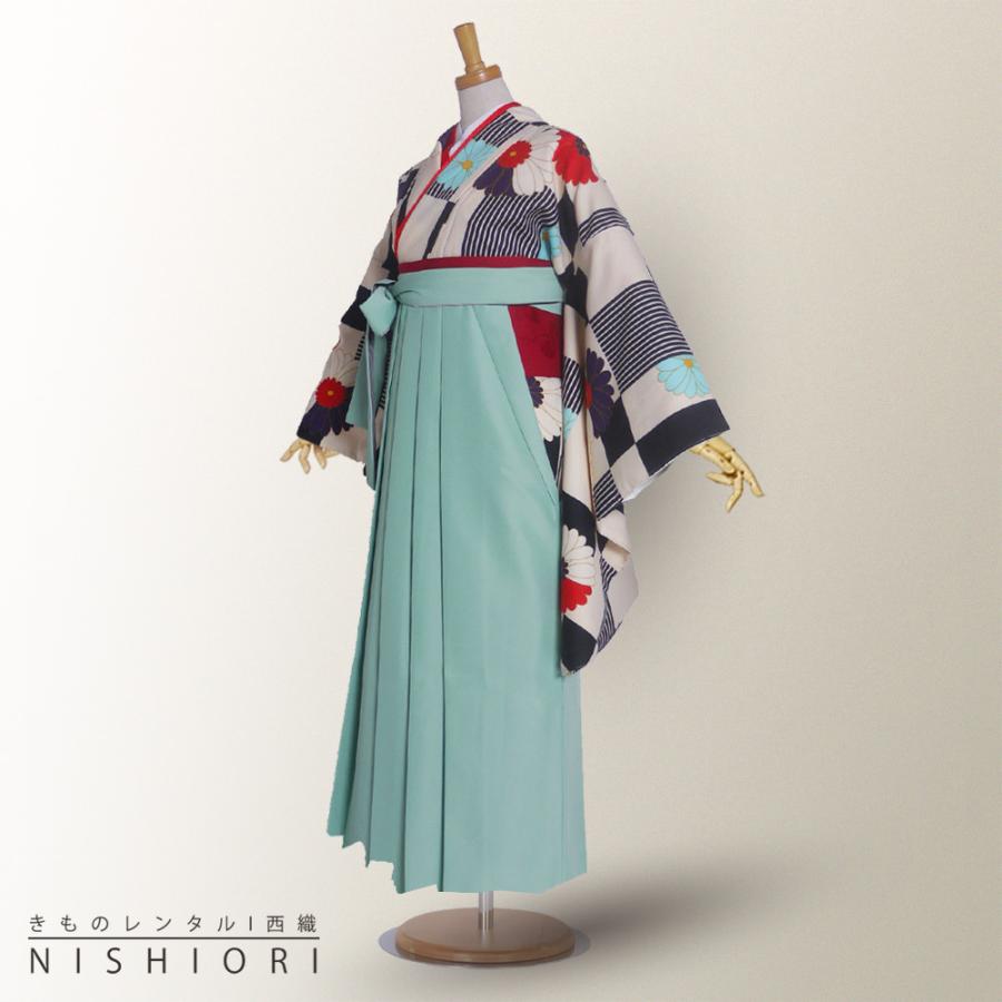 二尺袖 着物 袴 レンタル 貸衣装 Mサイズ 白 市松 無地 ブーツ選択可 NISHIORI 二尺袖 着物 袴 レンタル商品 貸衣装 Mサイズ 白 市松 無地