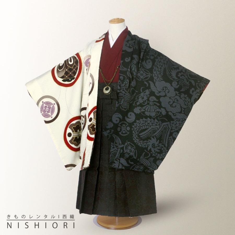七五三　5才サイズ袴セット　UNSODO NISHIORI UNSODO 芸艸堂 かんたん着付け レンタル商品 5歳の七五三