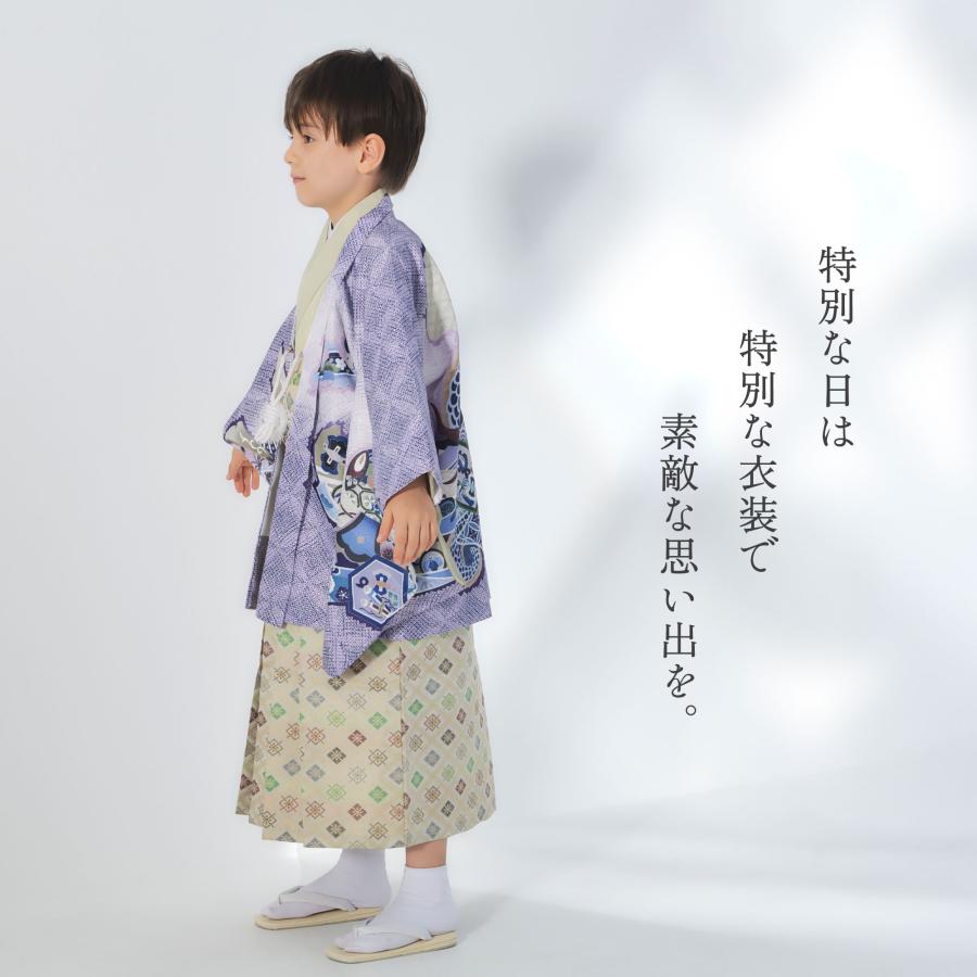 NISHIORI 七五三 簡単着付け仕様 レンタル 羽織袴 五歳 男児 着物