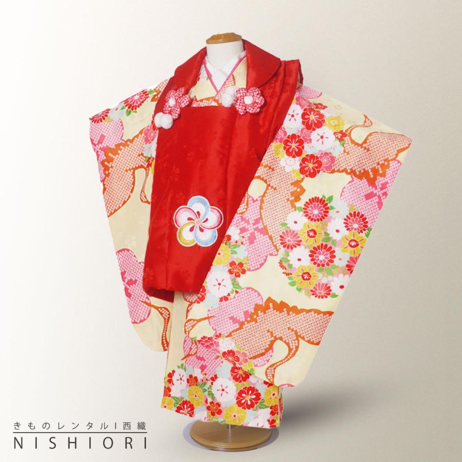 NISHIORI 小町kids レンタル商品 3歳の七五三 女の子 被布コート 着物 