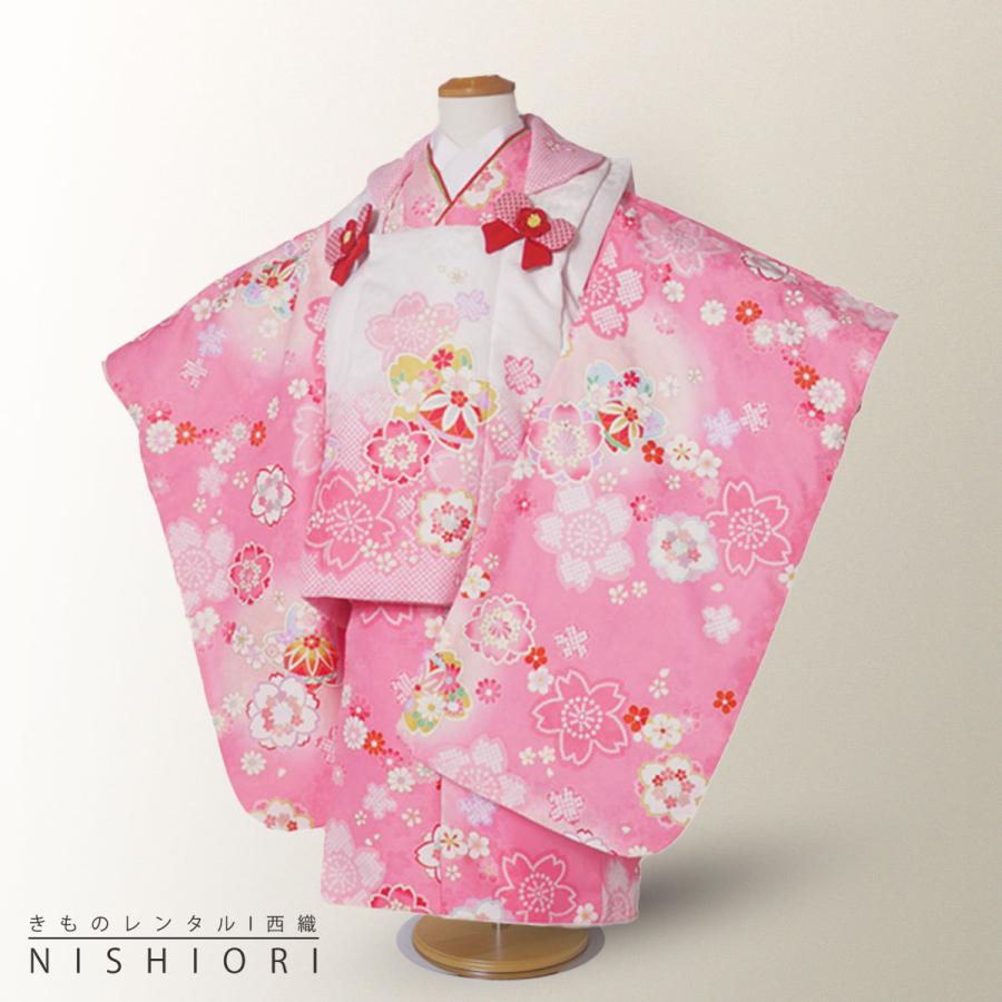NISHIORI KAWAIINA レンタル商品 3歳の七五三 女の子 被布コート 着物 