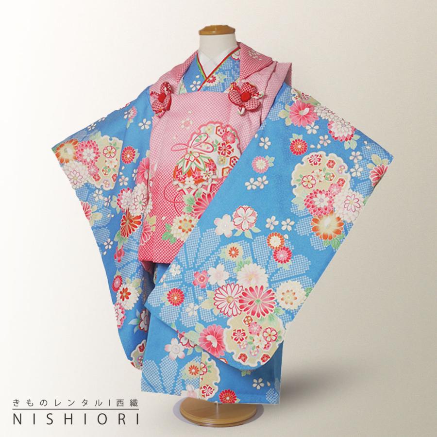 NISHIORI 花うさぎ レンタル商品 3歳の七五三 女の子 被布コート 着物
