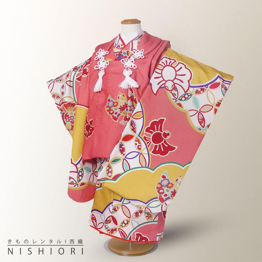 NISHIORI 式部浪漫 レンタル商品 3歳の七五三 女の子 被布コート 着物