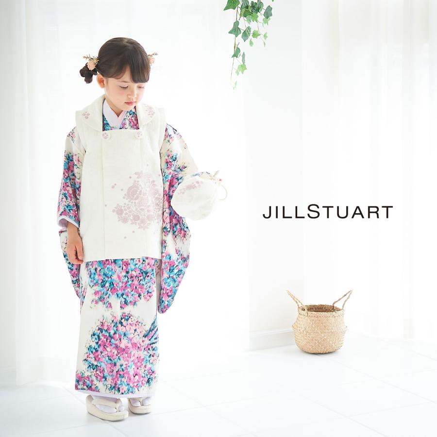 JILLSTUART 七五三 レンタル 女の子 3歳 着物  被布 選べる 2色 ピンク 白 ホワイト 753着物 くすみ フルセット ジルスチュアート｜kimono-cafe｜03
