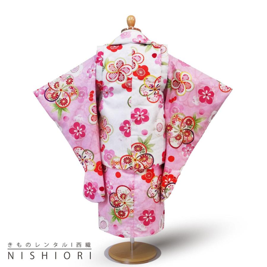 NISHIORI 七五三 レンタル商品 女の子 3歳 着物 被布 フルセット 和が