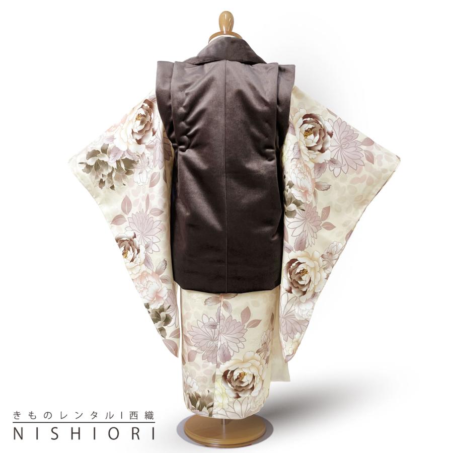 NISHIORI ベロア 七五三 レンタル商品 女の子 3歳 被布 753着物 フル