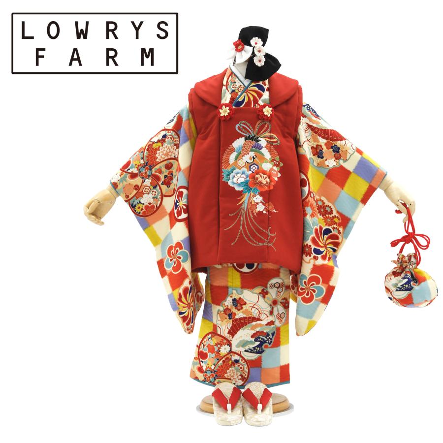 NISHIORI LOWRYS FARM 七五三 レンタル 女の子 3歳 着物 被布コート