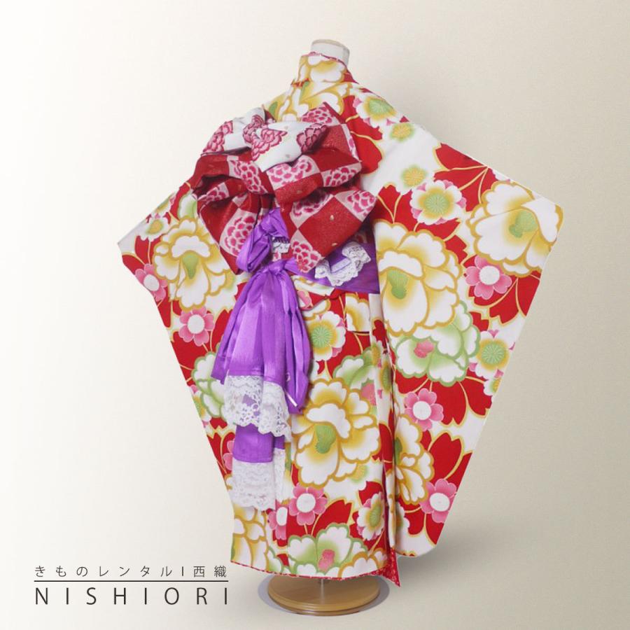 NISHIORI 花わらべ レンタル商品 7歳の七五三 女の子 四つ身 着物 帯