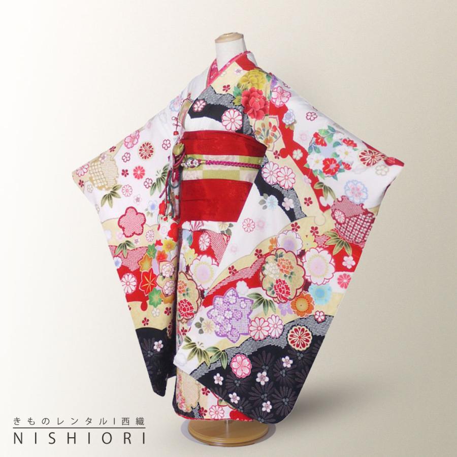 NISHIORI 花わらべ レンタル商品 7歳の七五三 女の子 四つ身 着物 帯 