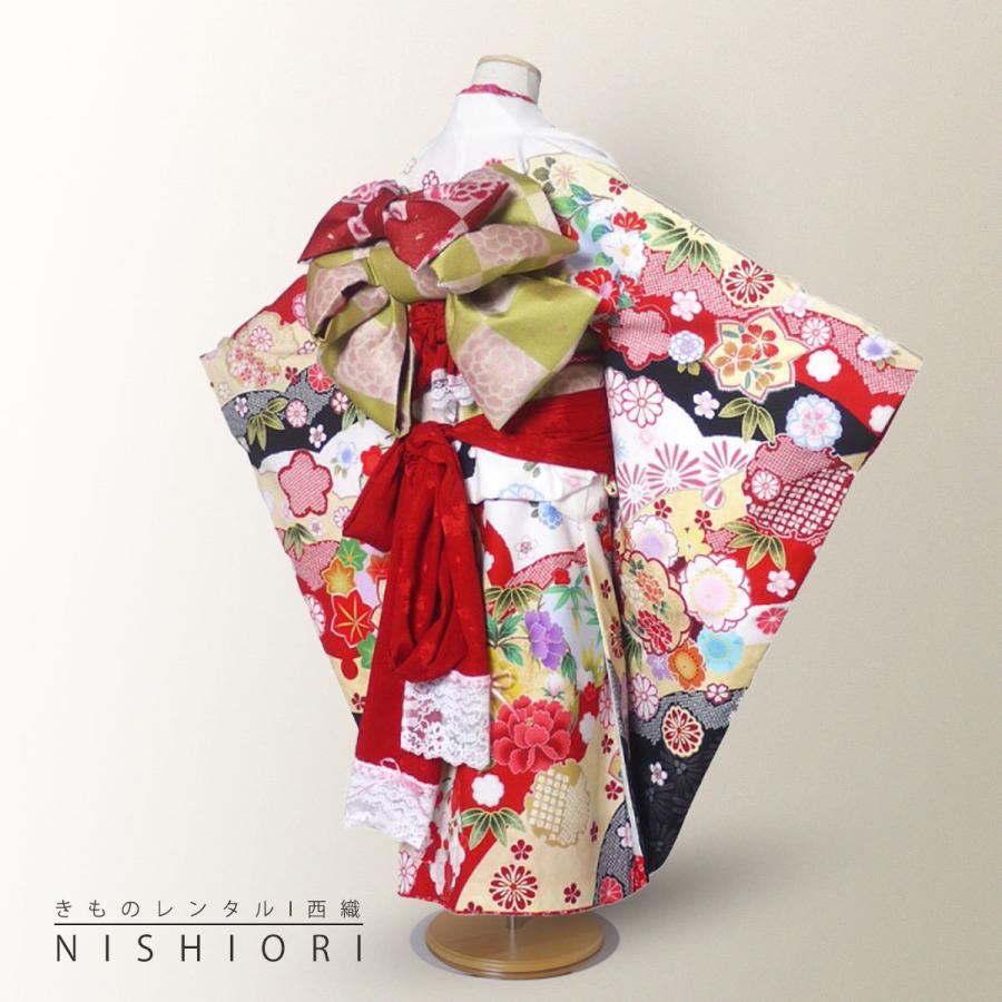 NISHIORI 花わらべ レンタル商品 7歳の七五三 女の子 四つ身 着物 帯