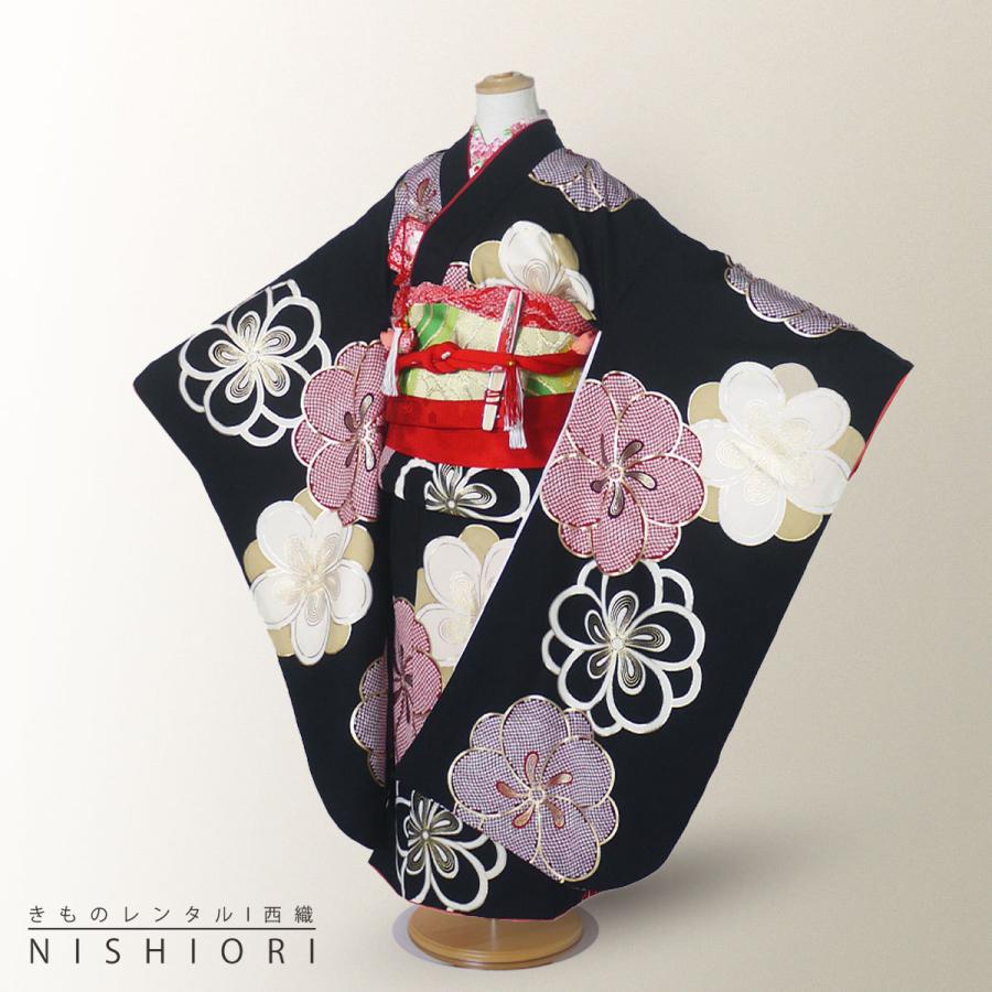 NISHIORI 紅一点 古典 レンタル商品 7歳の七五三 女の子 四つ身 着物