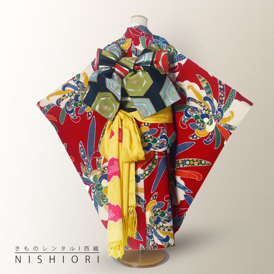NISHIORI 紅一点 古典 レンタル商品 7歳の七五三 女の子 四つ身 着物
