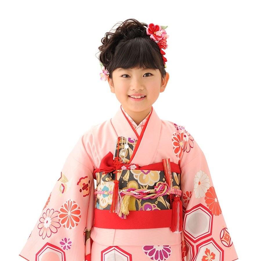七五三 ka(^^)r NISHIORI KAGURA レンタル商品 7歳の七五三 女の子 四つ身 着物 帯