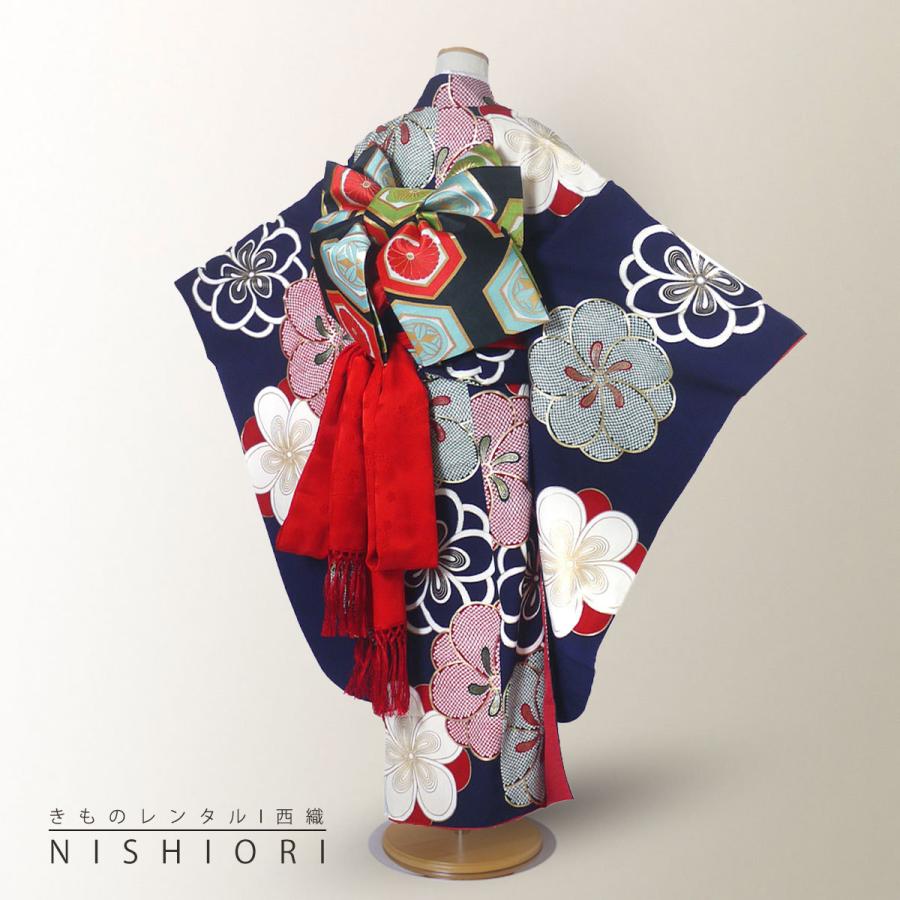 NISHIORI 紅一点 古典 レンタル商品 7歳の七五三 女の子 四つ身 着物
