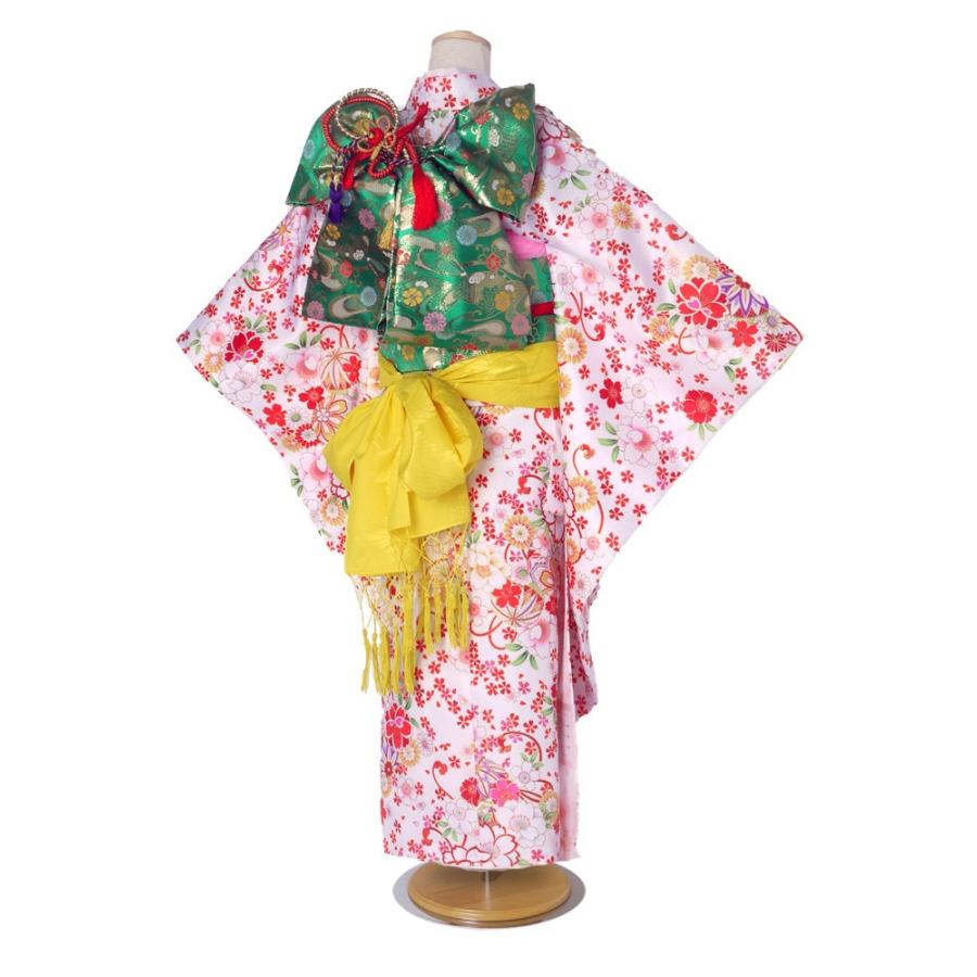 NISHIORI 花ひめ レンタル商品 7歳の七五三 女の子 四つ身 着物 帯