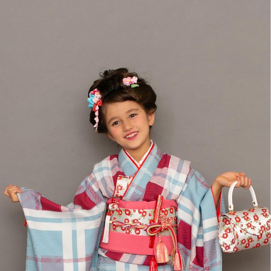 NISHIORI LILI レンタル商品 7歳の七五三 女の子 四つ身 着物 帯 フル