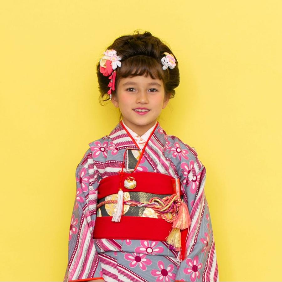 NISHIORI LILI レンタル商品 7歳の七五三 女の子 四つ身 着物 帯 フル