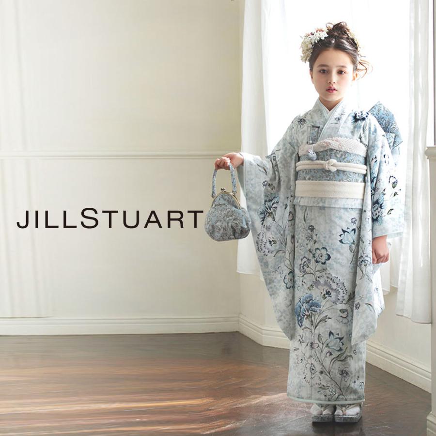 JILLSTUART レンタル 7歳の七五三 女の子 四つ身 着物 帯 フルセット 貸衣装 七歳 ジルスチュアート 青 白｜kimono-cafe