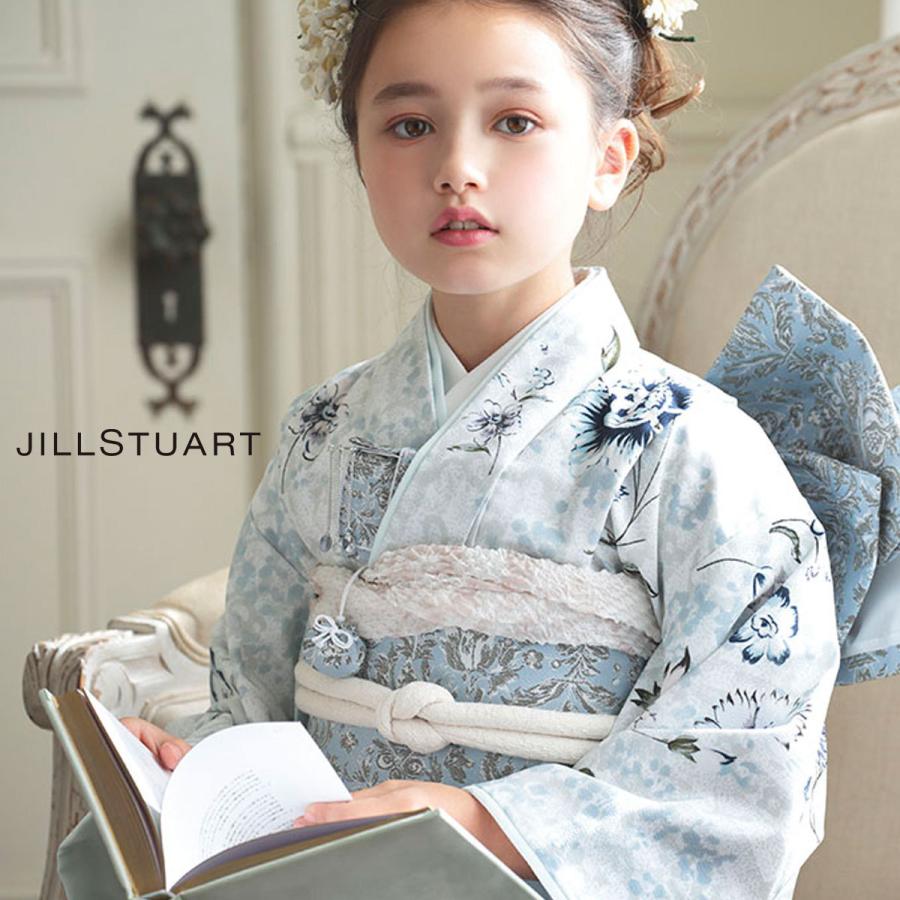 JILLSTUART レンタル 7歳の七五三 女の子 四つ身 着物 帯 フルセット 貸衣装 七歳 ジルスチュアート 青 白｜kimono-cafe｜02