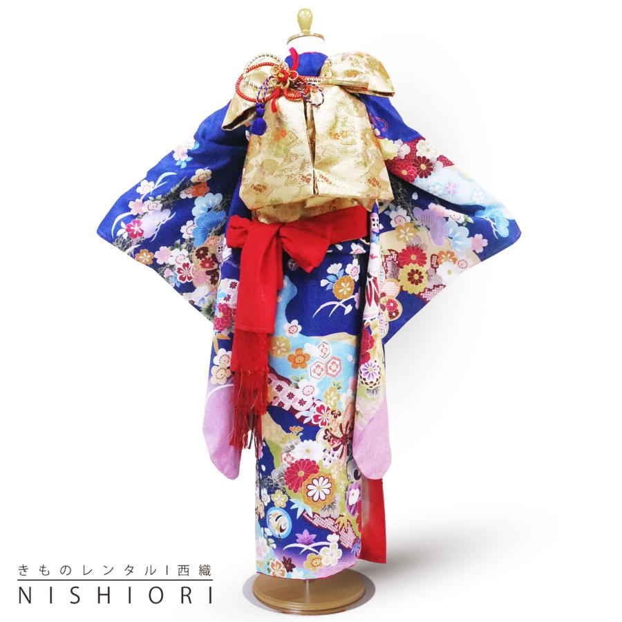 (テツ子さま専用)#347−2 七五三  ポリ 四つ身着物  レンタル使用品 NISHIORI 七五三 レンタル商品 四つ身 着物 フルセット【7歳 貸衣装 七