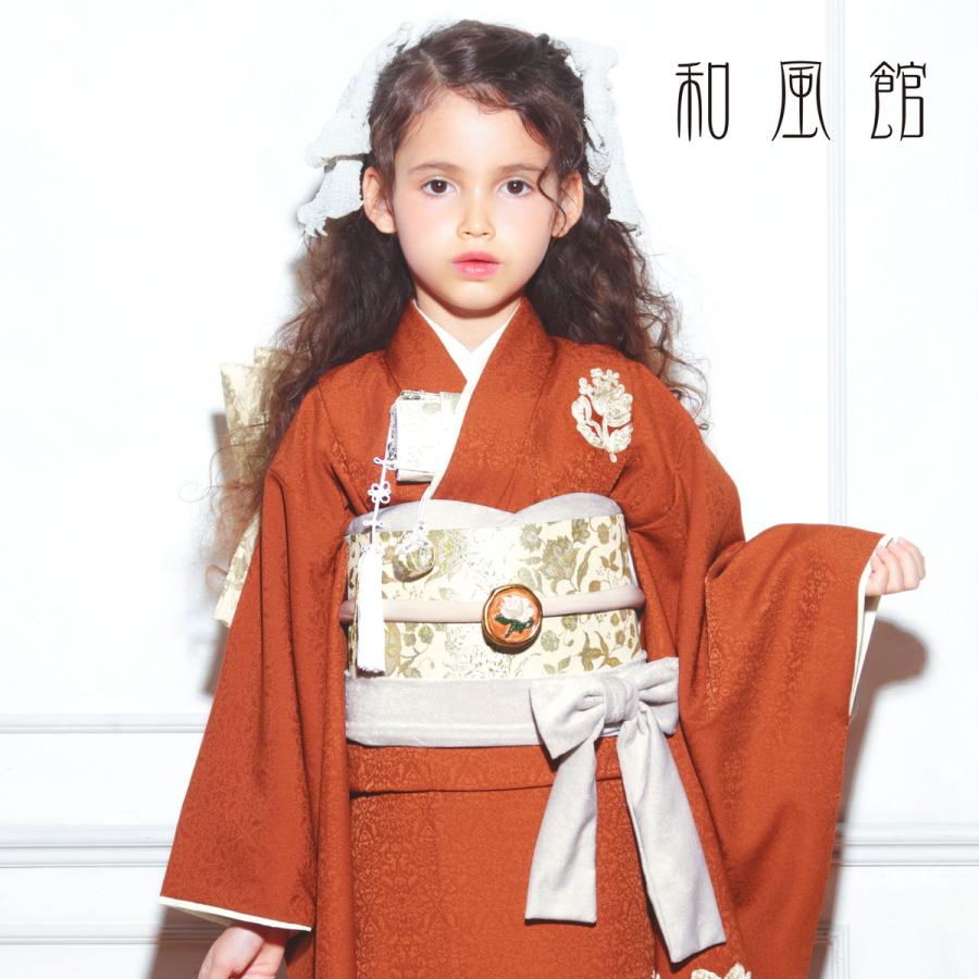 260 (新品) 組みたて 七五三 7歳 ポリエステル 四つ身着物 襦袢付き 