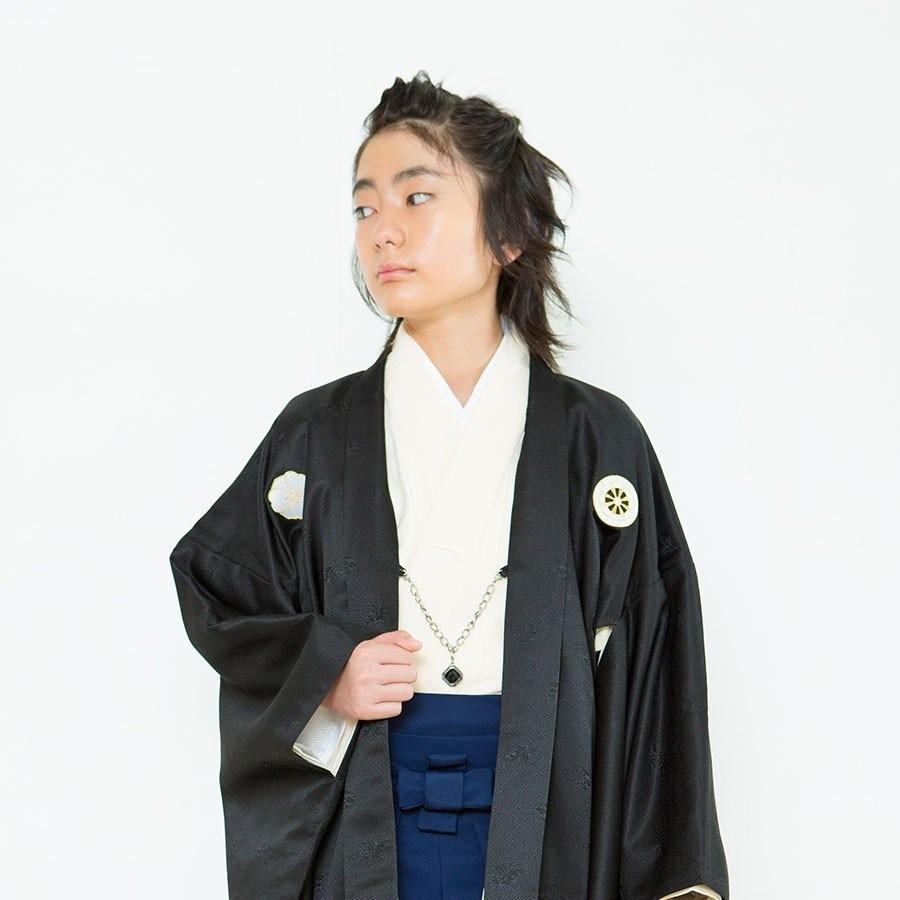 小学生 着物 ジュニア 男児 羽織 袴 レンタル 往復送料無料 花ひめブランド 卒業式 貸衣装 飾り紋 黒 紺 NISHIORI 小学生 着物 ジュニア 男児 羽織 袴 レンタル商品 往復送料