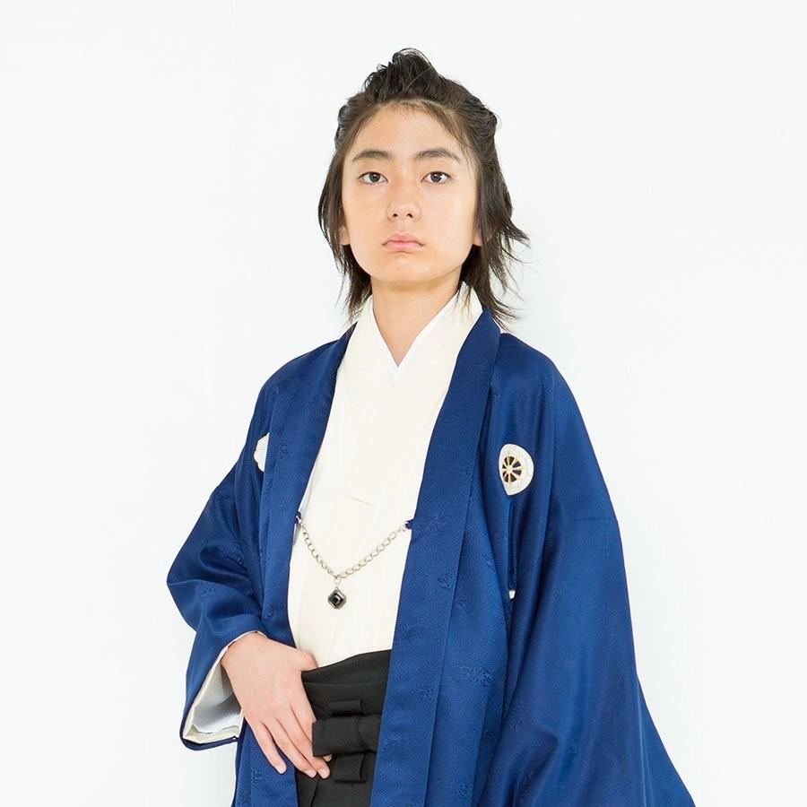 小学生 着物 ジュニア 男児 羽織 袴 レンタル 往復送料無料 花ひめブランド 卒業式 貸衣装 飾り紋 青 黒 NISHIORI 小学生 着物 ジュニア 男児 羽織 袴 レンタル商品 往復送料