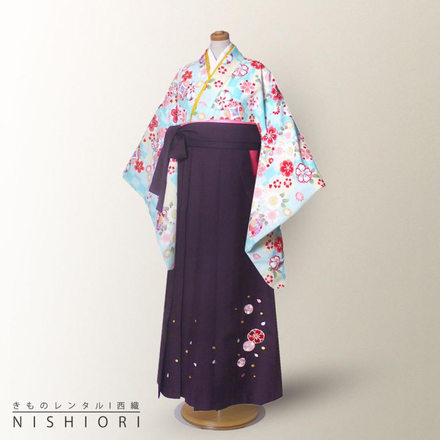 NISHIORI 式部浪漫 ジュニアサイズ ブランド二尺袖 着物 袴 レンタル