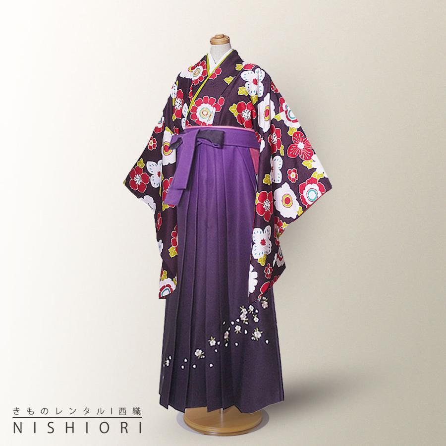 NISHIORI 二尺袖 着物 袴 ジュニアサイズ レンタル商品 紅一点