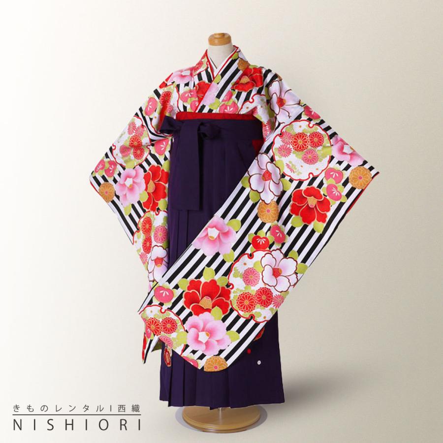 NISHIORI 【レンタル】ジュニア 二尺袖 着物 袴 花ひめブランド 往復
