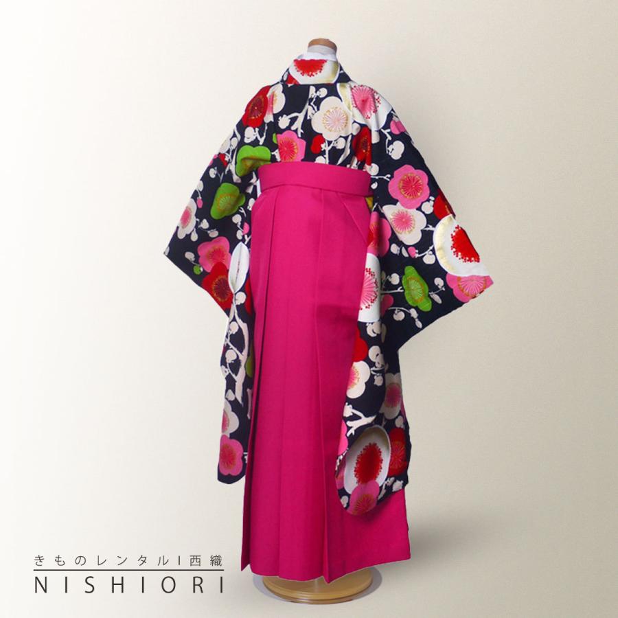 ジュニア 二尺袖 着物 袴 レンタル 紅一点 ブランド 往復十三参り 卒業式 貸衣装 小学生 黒　チェリー ワイン ブーツ選択可 NISHIORI ジュニア 二尺袖 着物 袴 レンタル商品 紅一点 ブランド 往復
