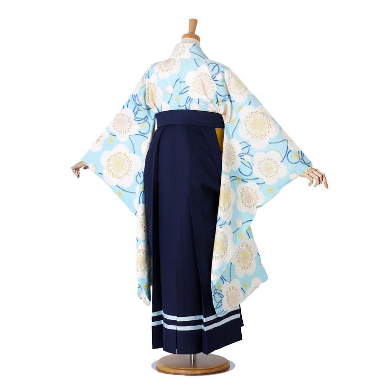 レンタル pom ponette ポンポネット 卒業式 二尺袖 ジュニア 着物 袴 フルセット 貸衣装 青 紺｜kimono-cafe｜03