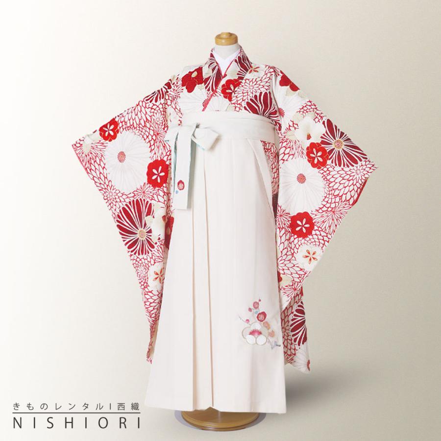 NISHIORI レンタル商品 九重 卒業式 二尺袖 ジュニア 着物 袴 フル