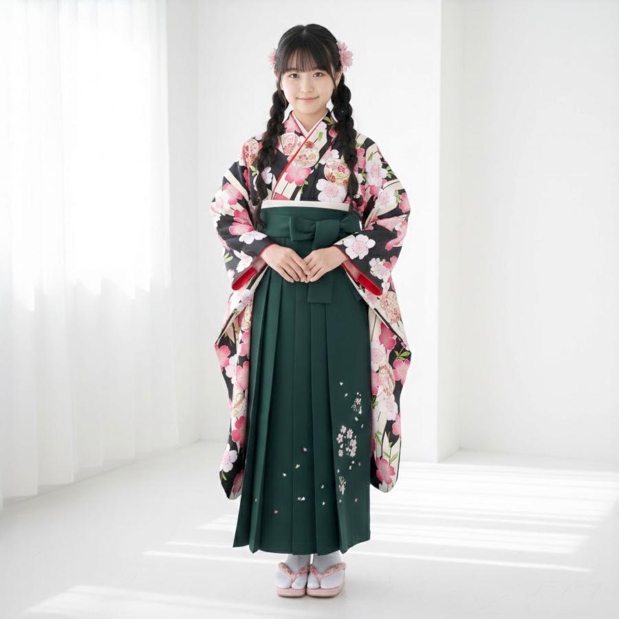 NISHIORI 【レンタル】ジュニア 着物 袴 フルセット 【袴SSサイズ