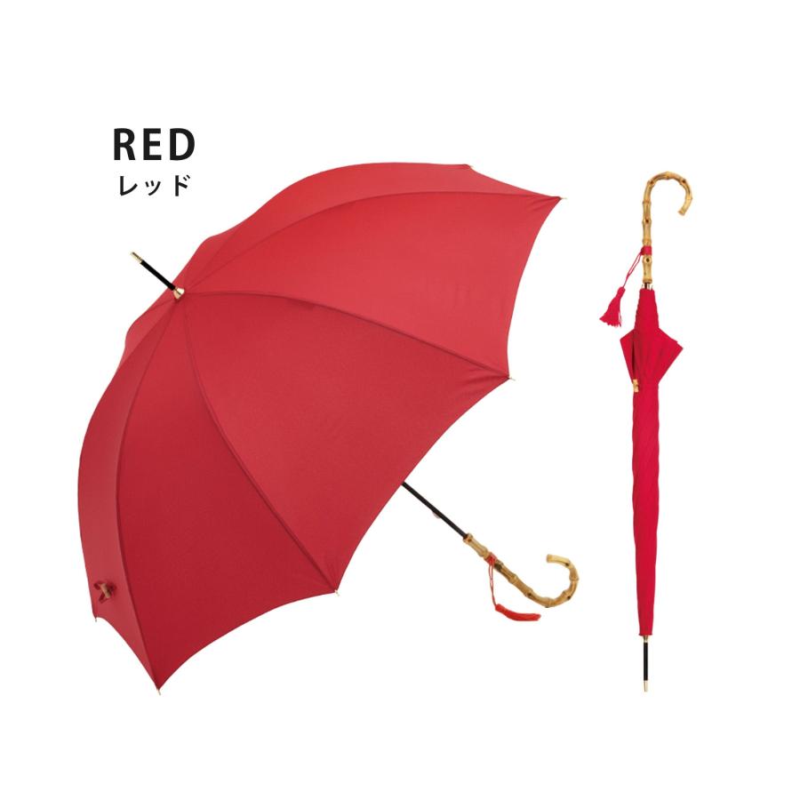 because（ビコーズ） プレーンカラー バンブーハンドルがおしゃれな 傘